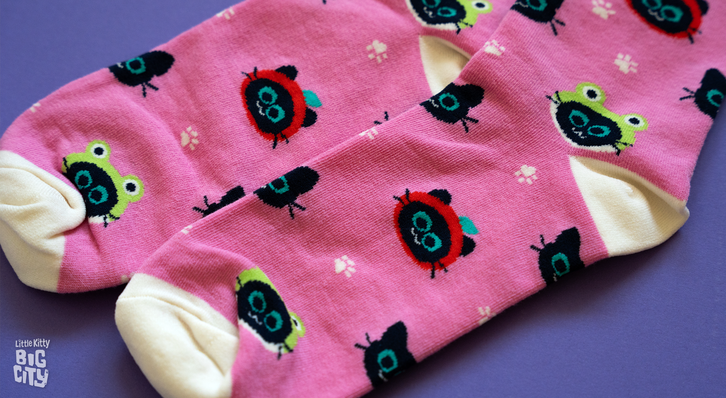 Socks - Kitty Hats - Pink