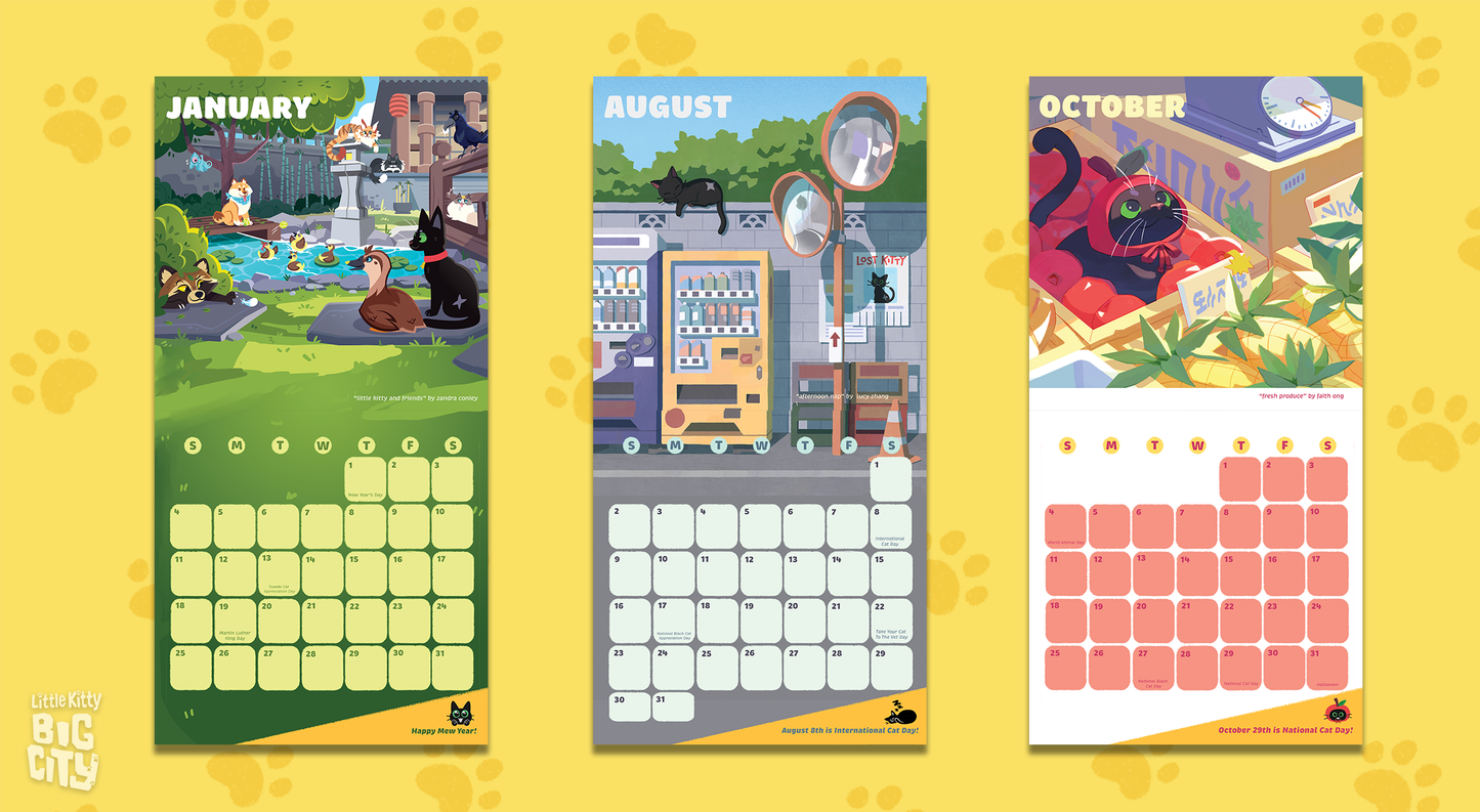 Little Kitty, Big City 2026 Wall Calendar