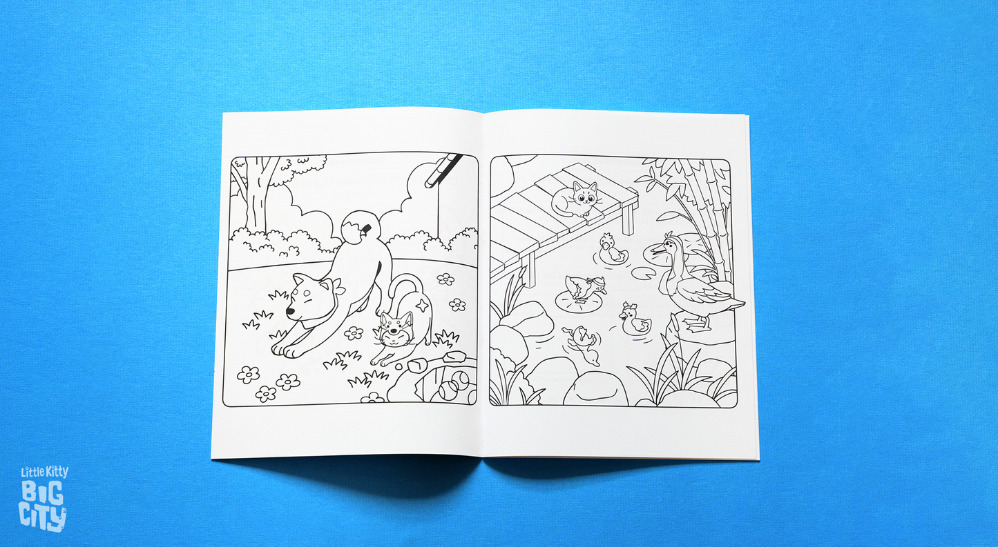 Little Kitty, Big City Coloring Book