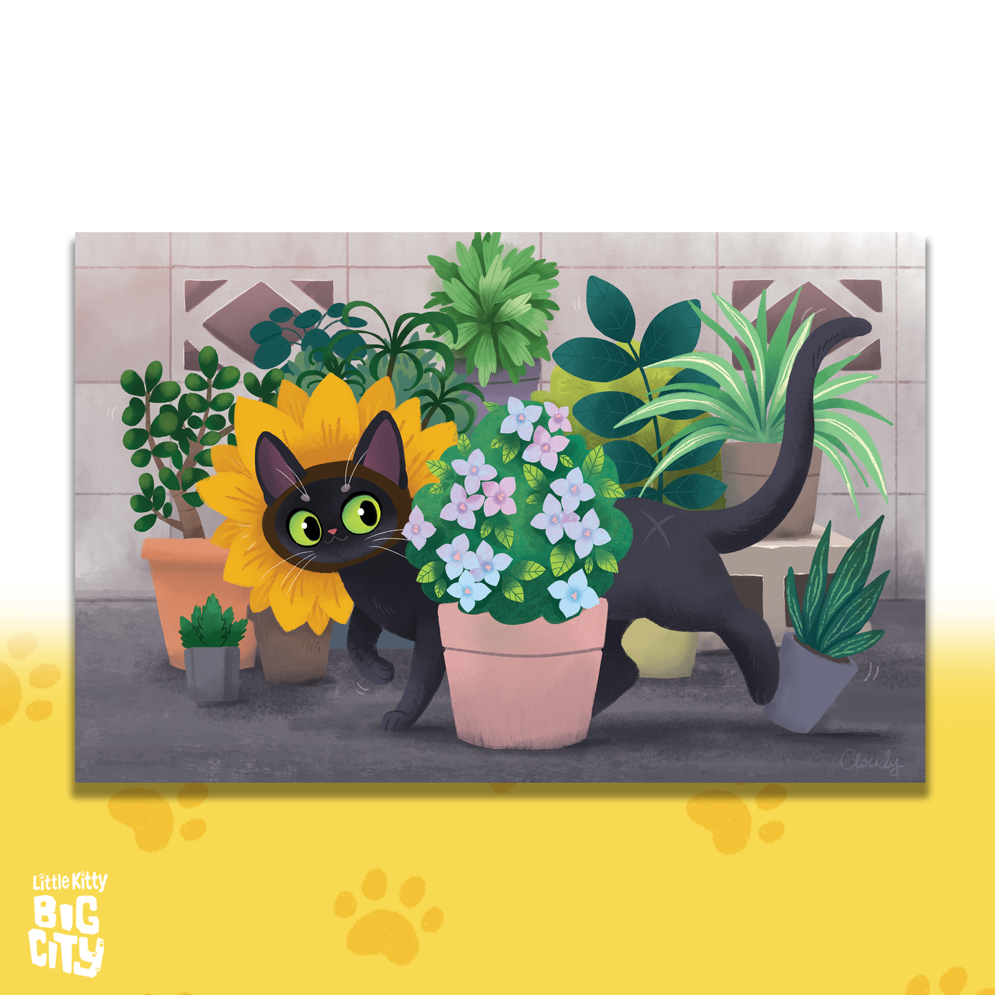 Purrfect Bouquet Lithograph Print