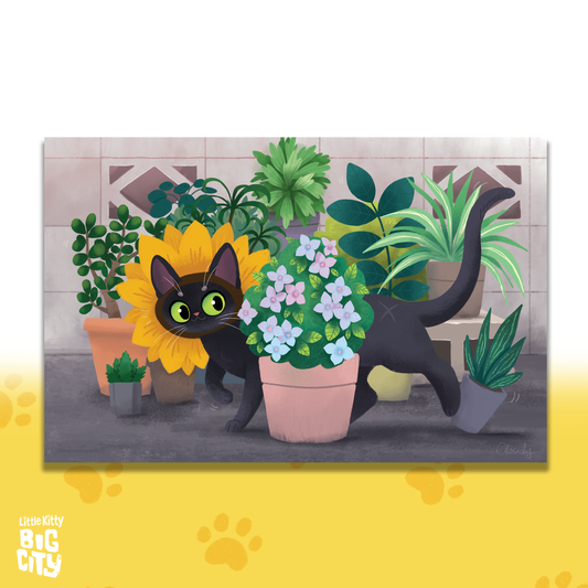 Purrfect Bouquet Lithograph Print