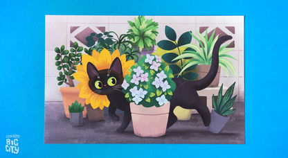 Purrfect Bouquet Lithograph Print