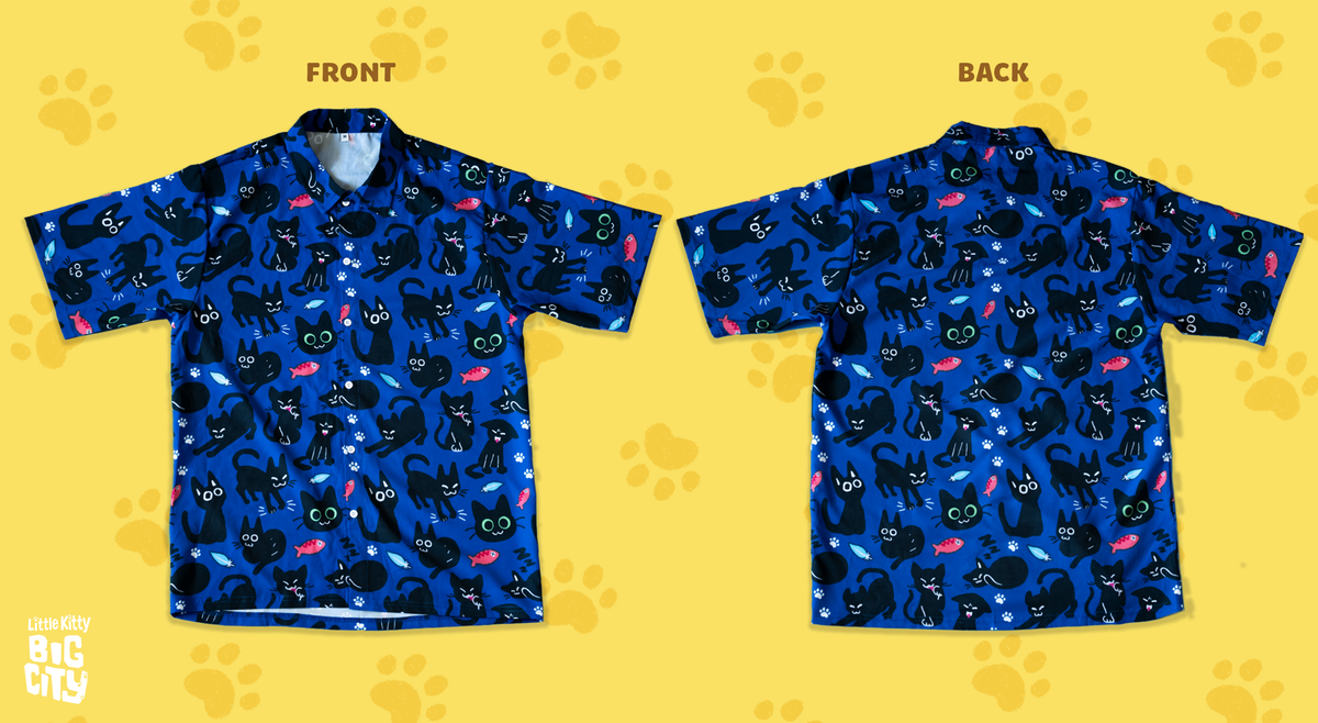 Patterned Button Up Shirt – Little Kitty, Big City