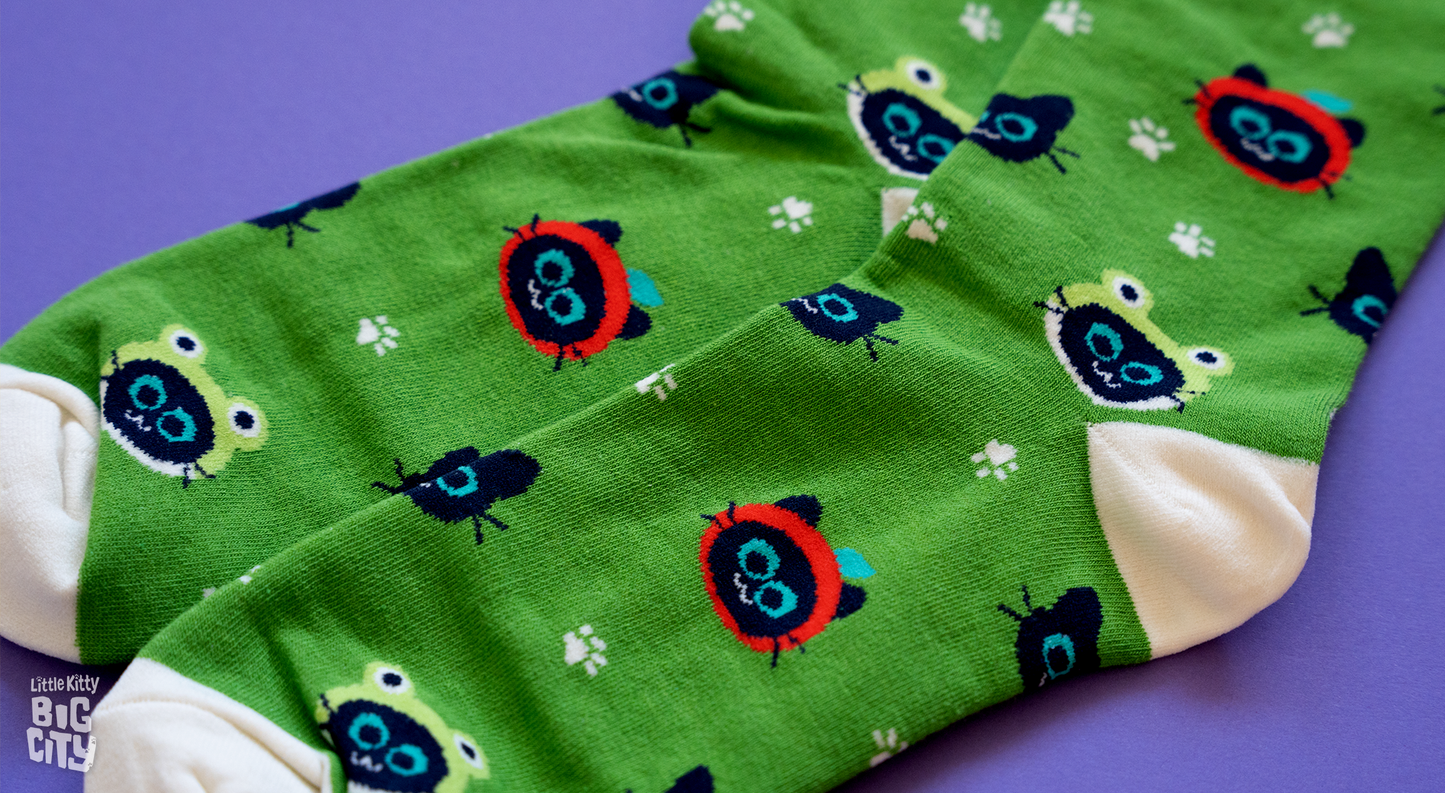 Socks - Kitty Hats - Lime