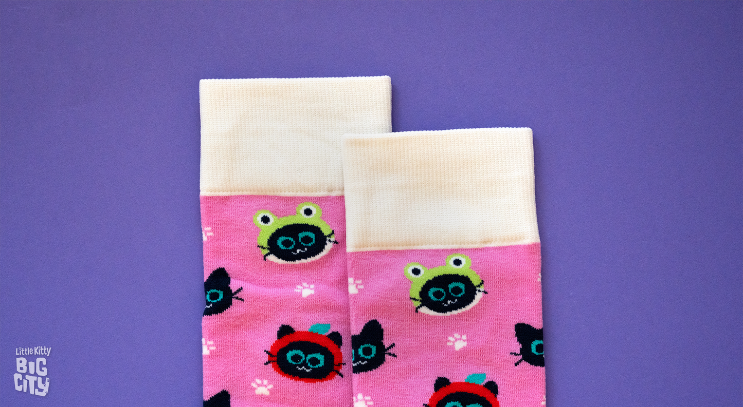 Socks - Kitty Hats - Pink