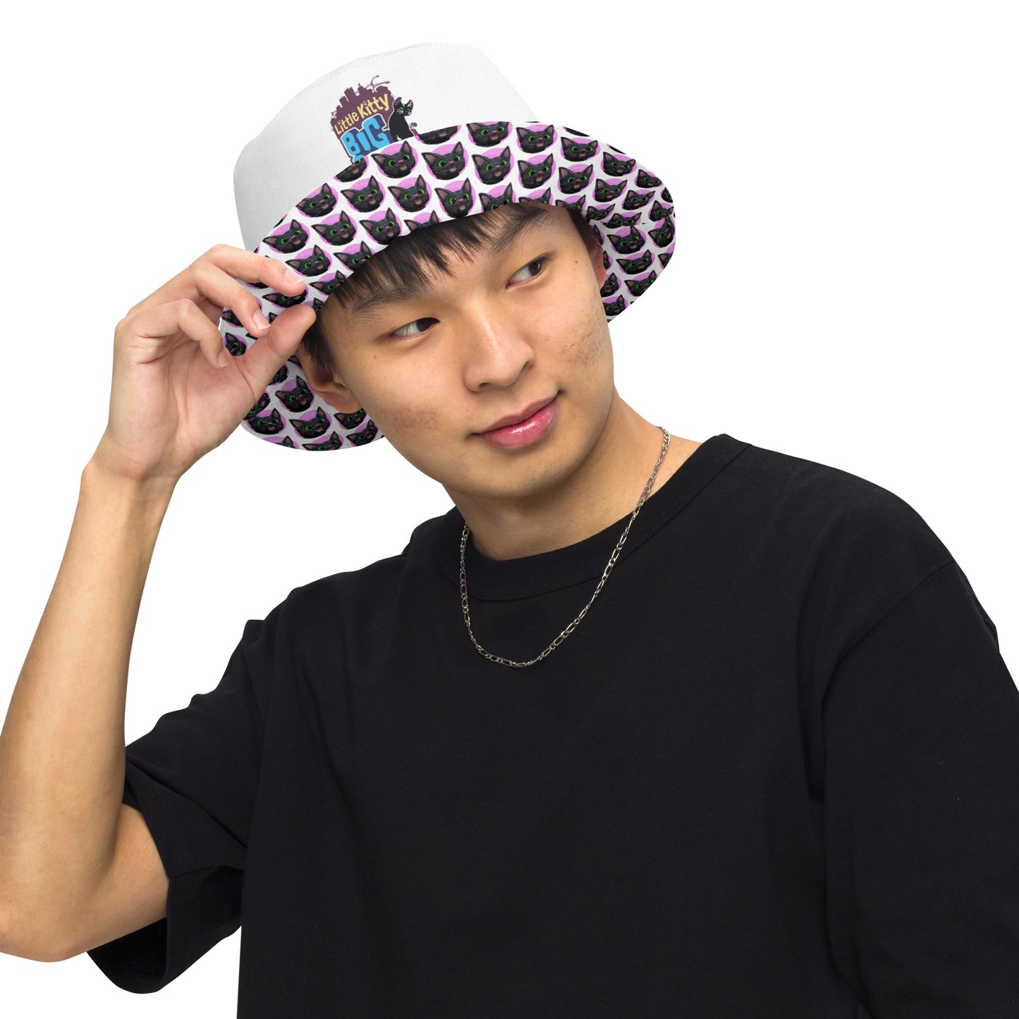 Little Kitty, Big City Reversible Bucket Hat