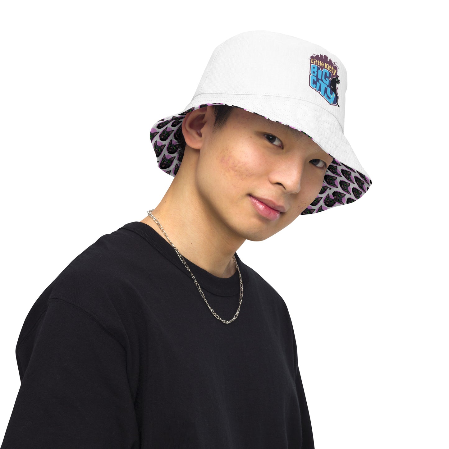 Little Kitty, Big City Reversible Bucket Hat