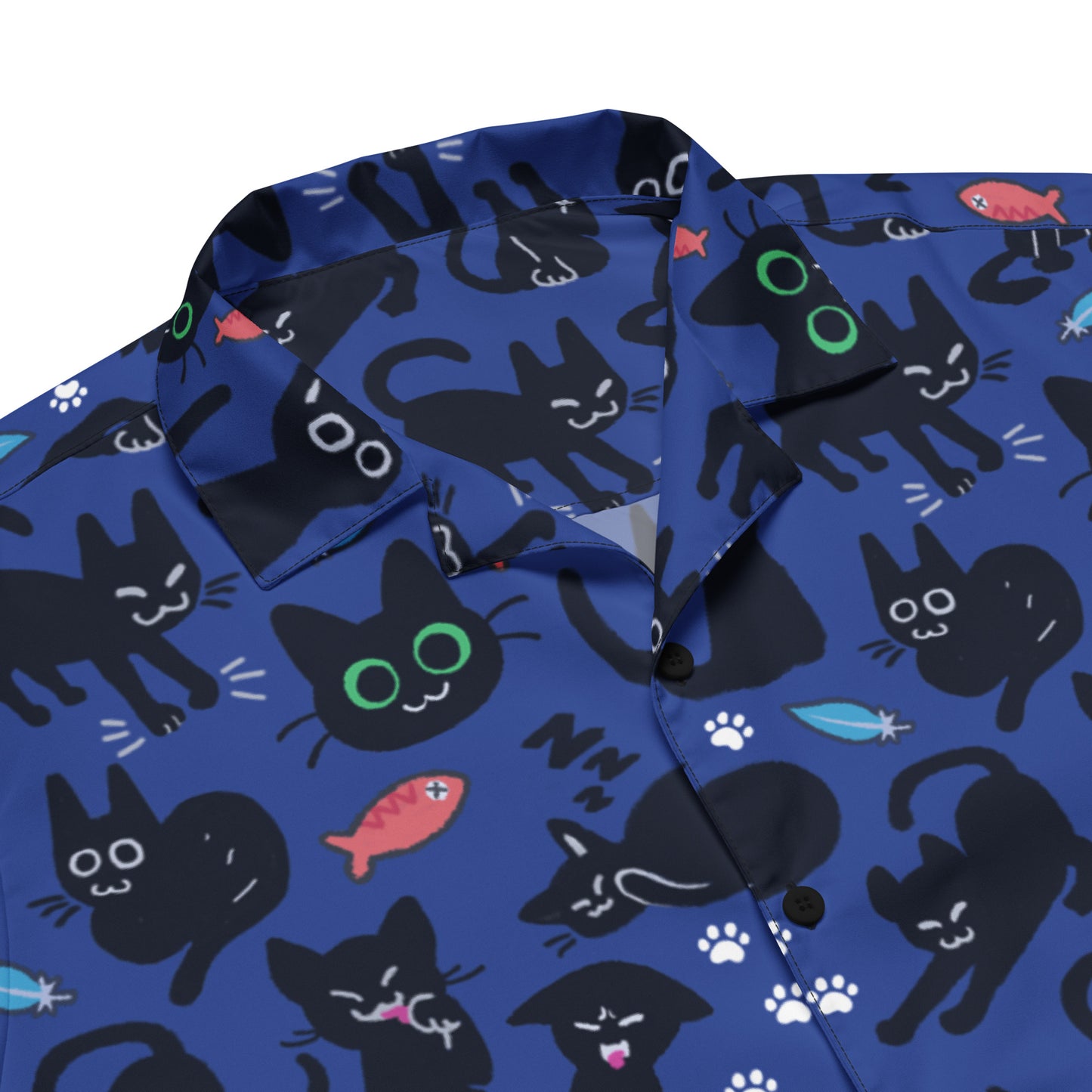 Little Kitty All-Over Print button shirt