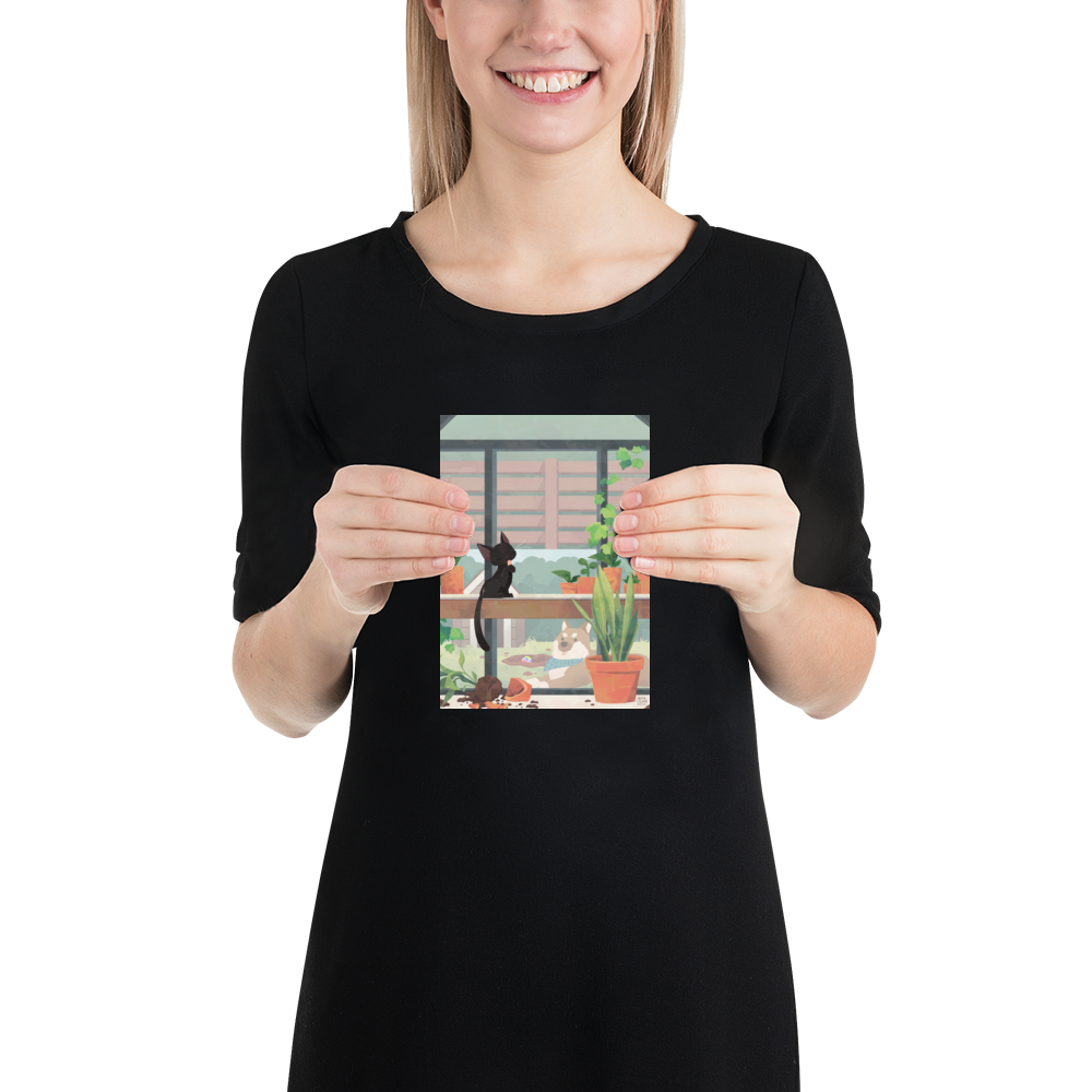 "Mischief in the Greenhouse" print by Grey Chen