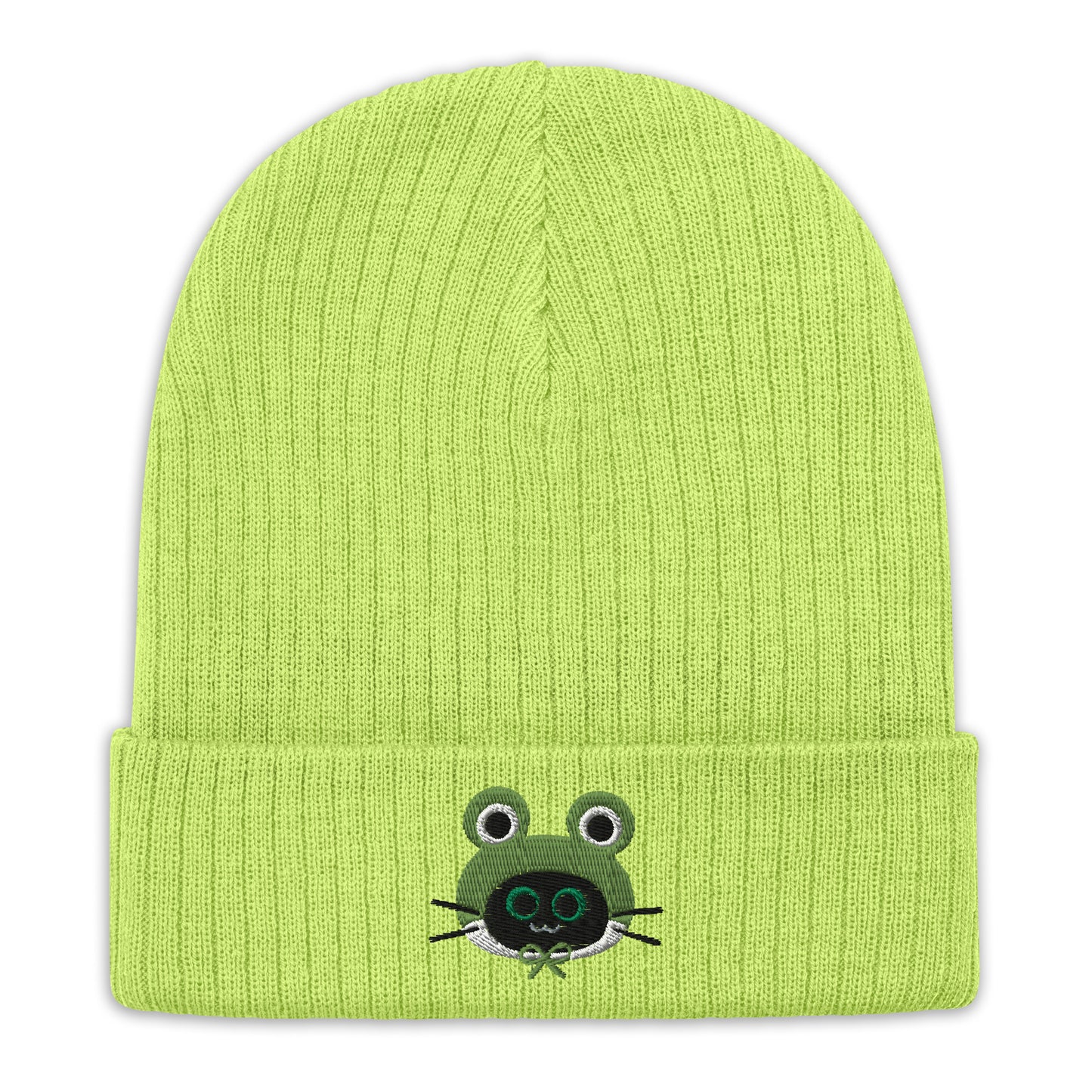 Frog Hat Ribbed knit beanie