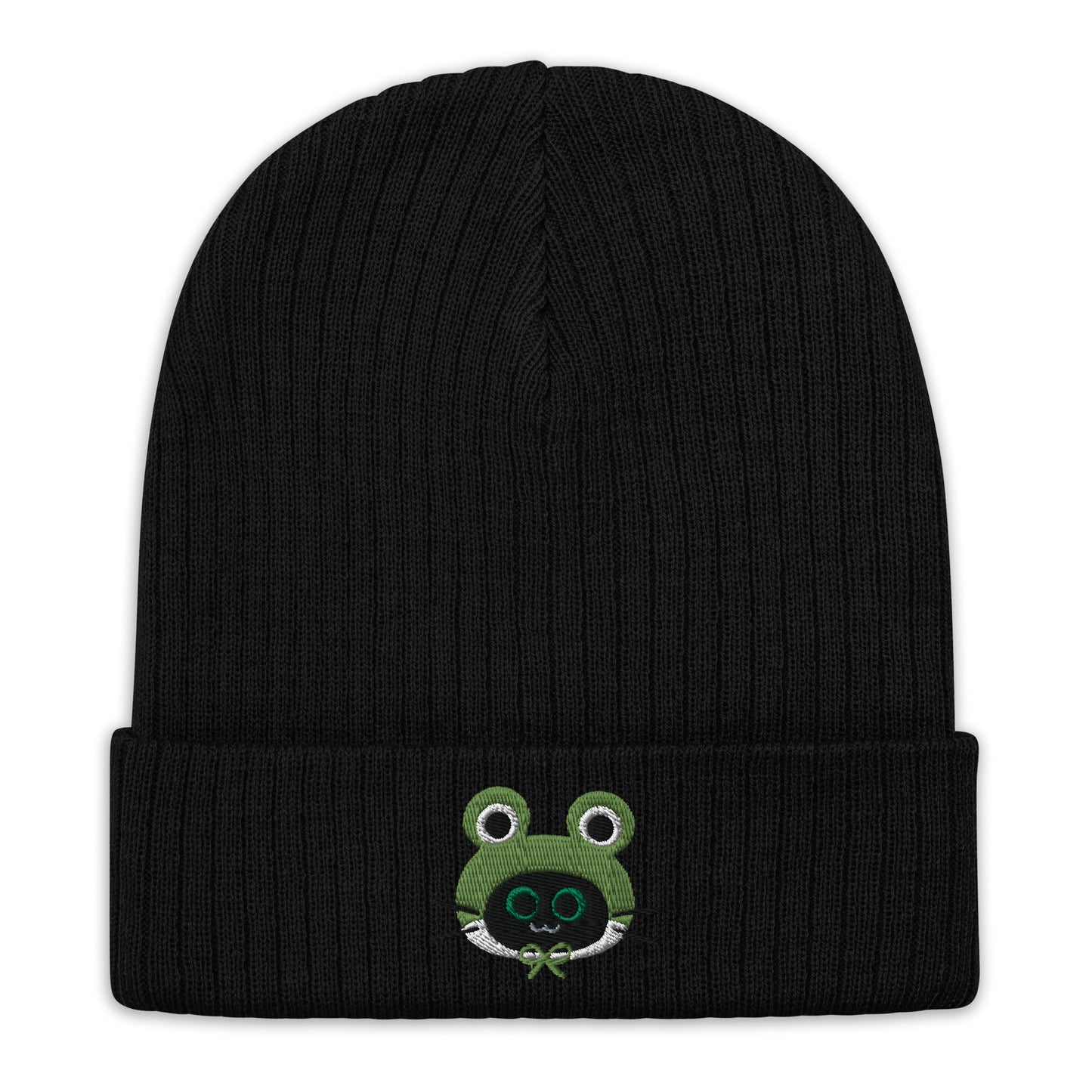 Frog Hat Ribbed knit beanie