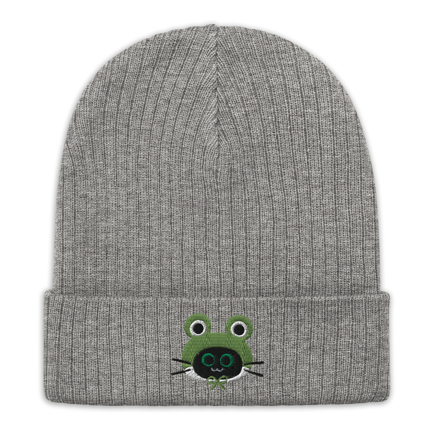 Frog Hat Ribbed knit beanie