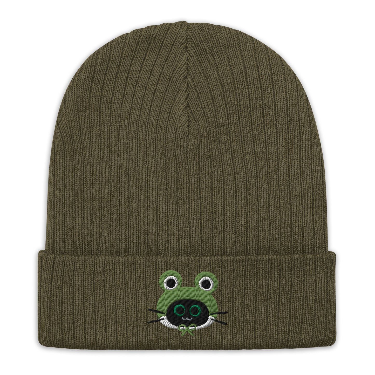 Frog Hat Ribbed knit beanie