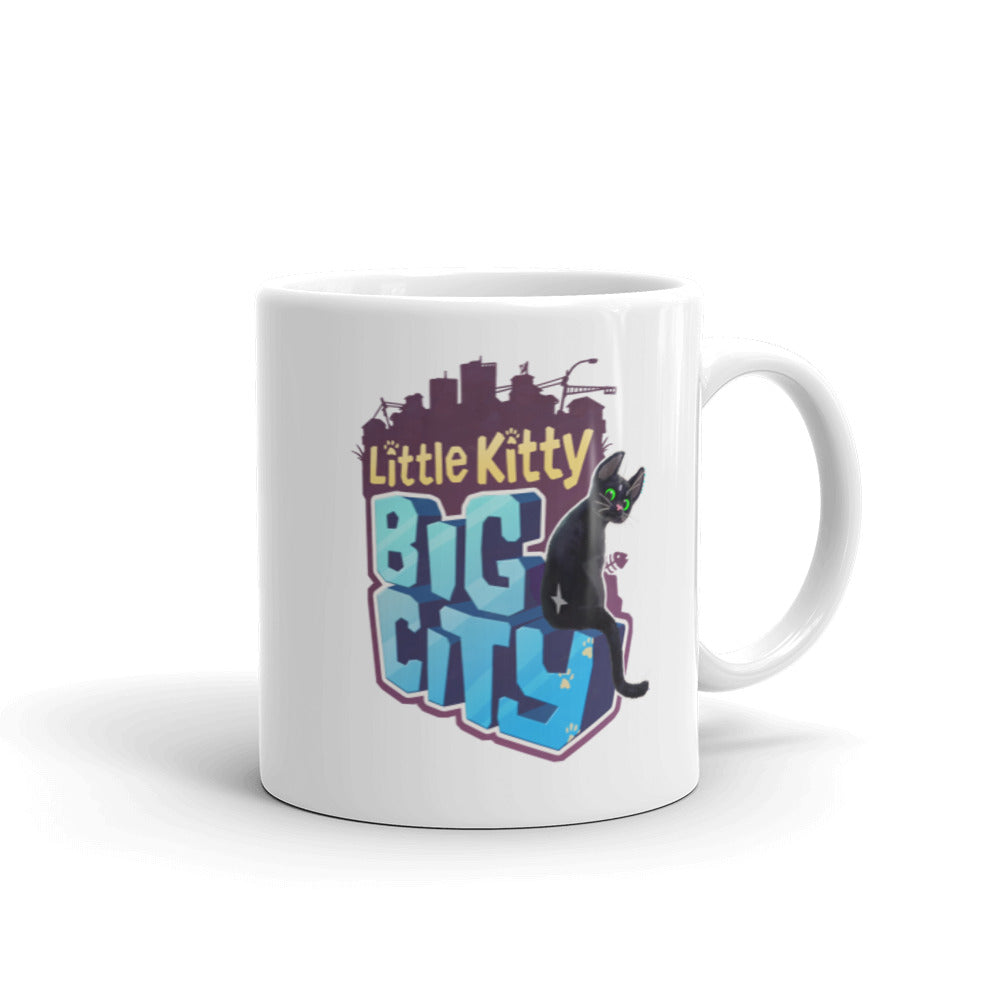 Little Kitty, Big City Logo White Glossy Mug