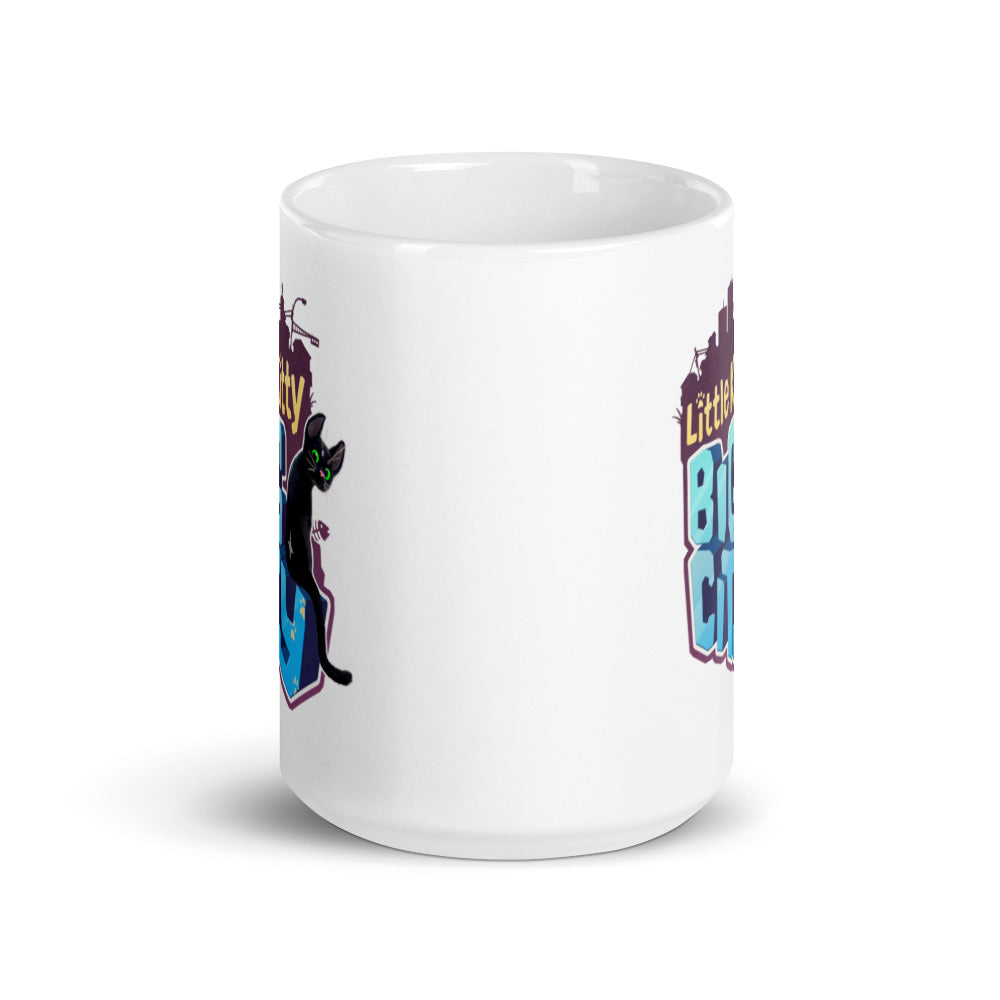 Little Kitty, Big City Logo White Glossy Mug