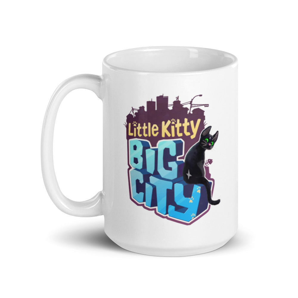 Little Kitty, Big City Logo White Glossy Mug